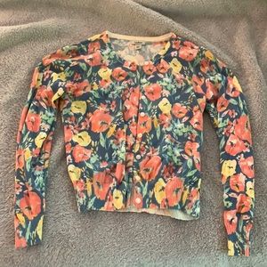LLBean Flower Cardigan